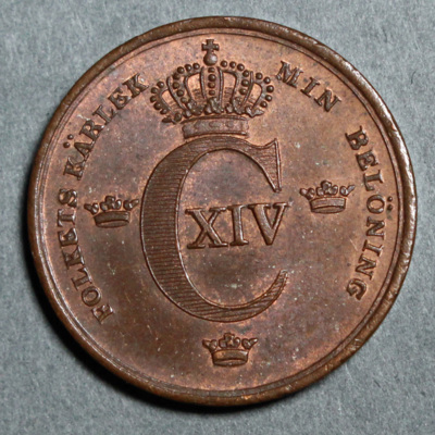 SLM 16555 - Mynt, 1/3 skilling banco kopparmynt typ II 1836, Karl XIV Johan