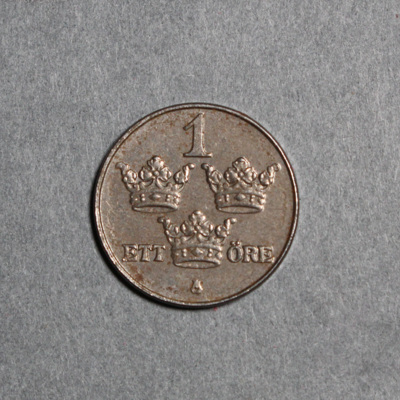 SLM 12597 68 - Mynt, 1 öre järnmynt 1917, Gustav V