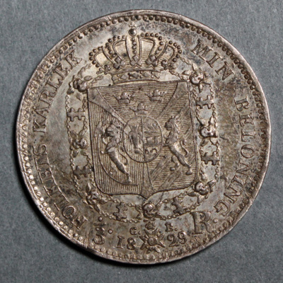 SLM 16500 - Mynt, 1/3 riksdaler silvermynt 1829, Karl XIV Johan
