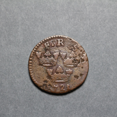 SLM 16371 - Mynt, 1/2 öre kopparmynt 1721, Fredrik I