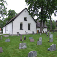 SLM D08-719 - Näshulta kyrka, exteriör med kyrkogård
