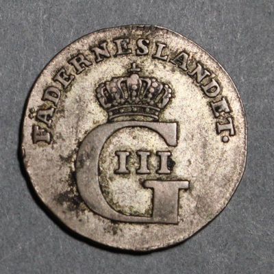 SLM 16405 - Mynt, 2 öre 1/24 riksdaler silvermynt typ I 1777, Gustav III