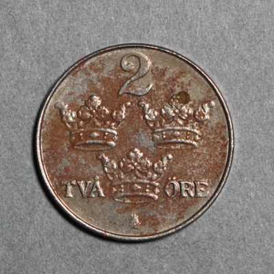 SLM 12597 58 - Mynt, 2 öre järnmynt 1917, Gustav V