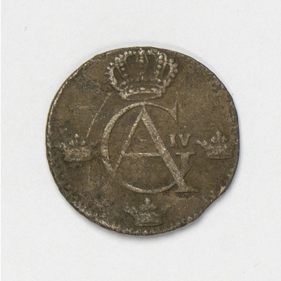 SLM 59477 17 - Mynt av koppar, 1/4 skilling 1806, Gustaf IV Adolf, från Strängnäs