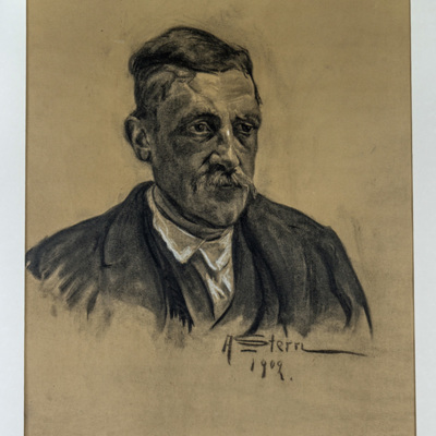 SLM 24208 - Kolteckning av Adolf Stern, äldre man, daterad 1902