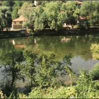 SLM P12-1330 - Vy över floden Vrbas, från terassen på Enisas barndomshem i Banja Luka