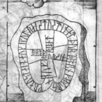 SLM M025598 - Teckning av runsten vid Trollsta från 1600-talet