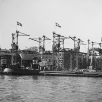SLM P09-942 - Sjösättning i Göteborg 12 juli 1945 av A-B Disas M.S. ”Yvonne”