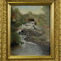 SLM 36513 - Oljemålning, landskap med vattenfall, Harald Hultström (1860-1915)