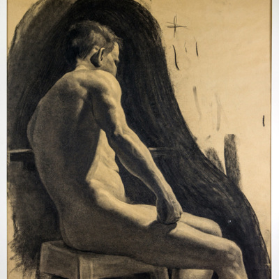 SLM 24203 - Teckning, nakenstudie av Adolf Stern 1902