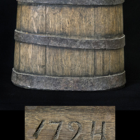 SLM 470 - Brännvinskutting av trä med järnband, daterad 1724