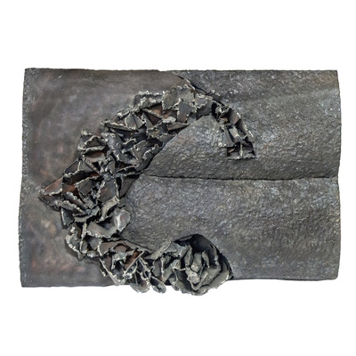 SLM 13720 - Relief av svetsad järnplåt, abstrakt motiv, signerad 