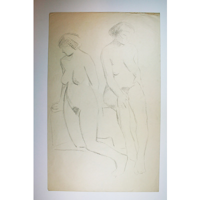 SLM 50038 1-2 - Krokiteckningar av Bodil Güntzel (1903-1998), motiv med kvinnor