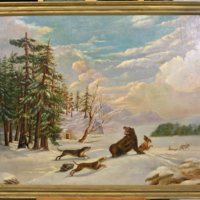 SLM 11999 - Oljemålning, Björnjakt av Sofie Lindholm