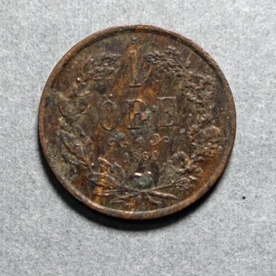 SLM 16728 - Mynt, 1 öre bronsmynt 1860, Karl XV