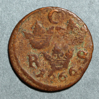 SLM 16180 - Mynt, 1/6 öre kopparmynt 1666, Karl XI