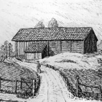 SLM M022247 - Vid S:t Anna fattighus i Nyköping, teckning av Knut Wiholm