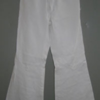 SLM 33023 - Vita V-jeans avskurna vid knäet, 1970-tal