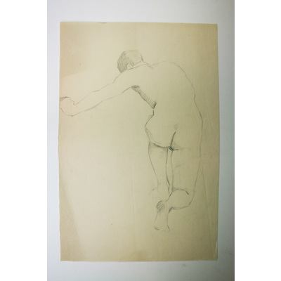 SLM 50086 - Teckning av Bodil Güntzel (1903-1998), studie, kroki med man