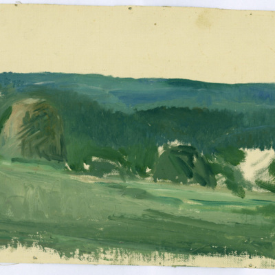 SLM 29196 - Oljemålning, skiss med landskap, av Clara Sandströmer (1861-1942)