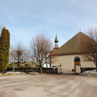 SLM D10-498 - Trosa Stads kyrka, kyrkomiljön sedd från väster.