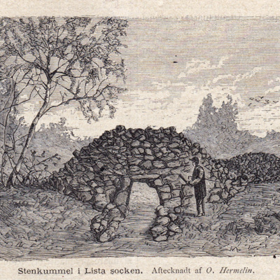 SLM 15928 - Stenkummel i Lista socken, tidningsklipp från 1800-talets slut