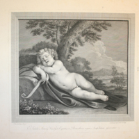 SLM 8516 12 - Kopparstick av Strange efter Van Dyck, det sovande Jesusbarnet
