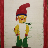 SLM 26452 - Barnmålning, tomte målad av Roger Alderstrand född 1952