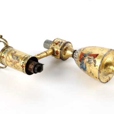 SLM 181, 182 - Två rovoljelampetter av metall, från 1800-talets förra hälft