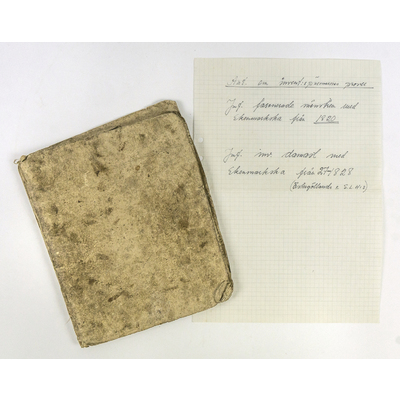SLM 39521 7 - Häfte med handskrivna vävmönster, varp och solv, 1800-tal