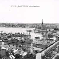 SLM M027992 - Vykort, Utsikt från Mosebacke i Stockholm
