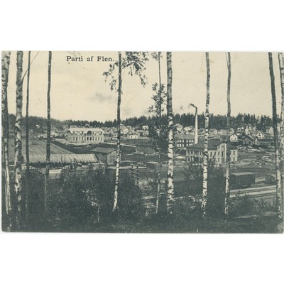 SLM P07-1865 - Vykort, parti av Flen, tidigt 1900-tal