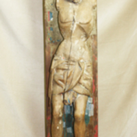 SLM 19008 - Skulptur, dorsale av furu, sent 1400-tal