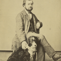 SLM P11-6212 - Erik Hjalmar Herman Daniel Löfvenius med sin hund 1870