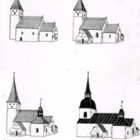 SLM M034739 - Teckning på Husby Rekarnes kyrka.