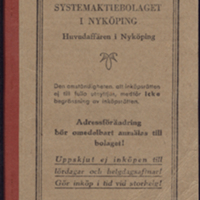 SLM 33159 - Häfte, motbok från Systemaktiebolaget i Nyköping