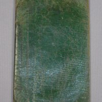 SLM 11951 - Plånbok av grön saffian, med fack och pennhållare, 1750-1850