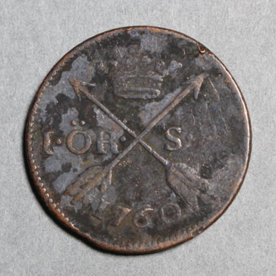 SLM 16924 - Mynt, 1 öre kopparmynt 1760, Adolf Fredrik