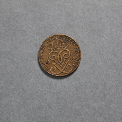 SLM 16764 - Mynt, 2 öre bronsmynt 1941, Gustav I