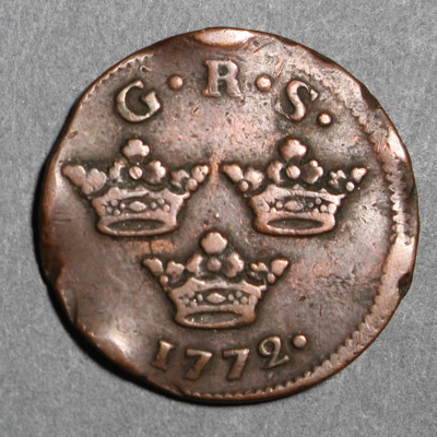 SLM 16411 - Mynt, 1 öre kopparmynt 1772, Gustav III