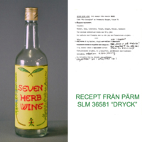 SLM 36584 - Flaska med handmålad etikett 