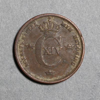 SLM 16560 - Mynt, 1/3 skilling banco kopparmynt 1842, Karl XIV Johan