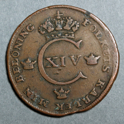 SLM 16521 - Mynt, 1 skilling kopparmynt 1819, Karl XIV Johan