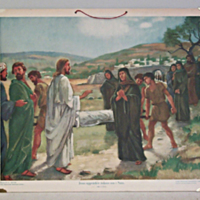 SLM 30073 1 - Skolplansch - Jesus uppväcker änkans son i Nain