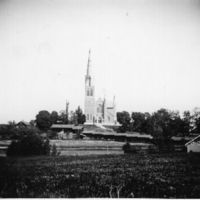 SLM M007425 - Floda kyrka från väster, 1890-tal