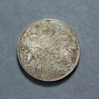 SLM 16701 - Mynt, 4 riksdaler silvermynt 1862, Karl XV