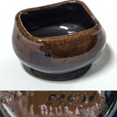 SLM 11463 - Liten skål av keramik, brun glasyr