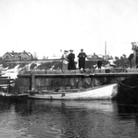 SLM P09-1666 - Vid Oxelösunds hamn vintertid, tidigt 1900-tal