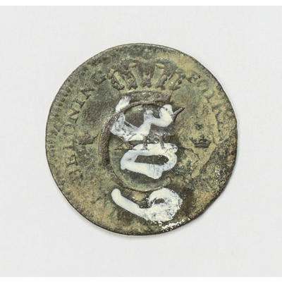 SLM 59477 26 - Mynt av koppar, 1/4 skilling 1824, Karl XIV Johan, från Strängnäs