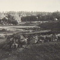 SLM M013957 - Linrötningsgrop vid Karsbol, foto 1937